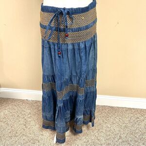 Gunit cotton maxi prairie skirt size M